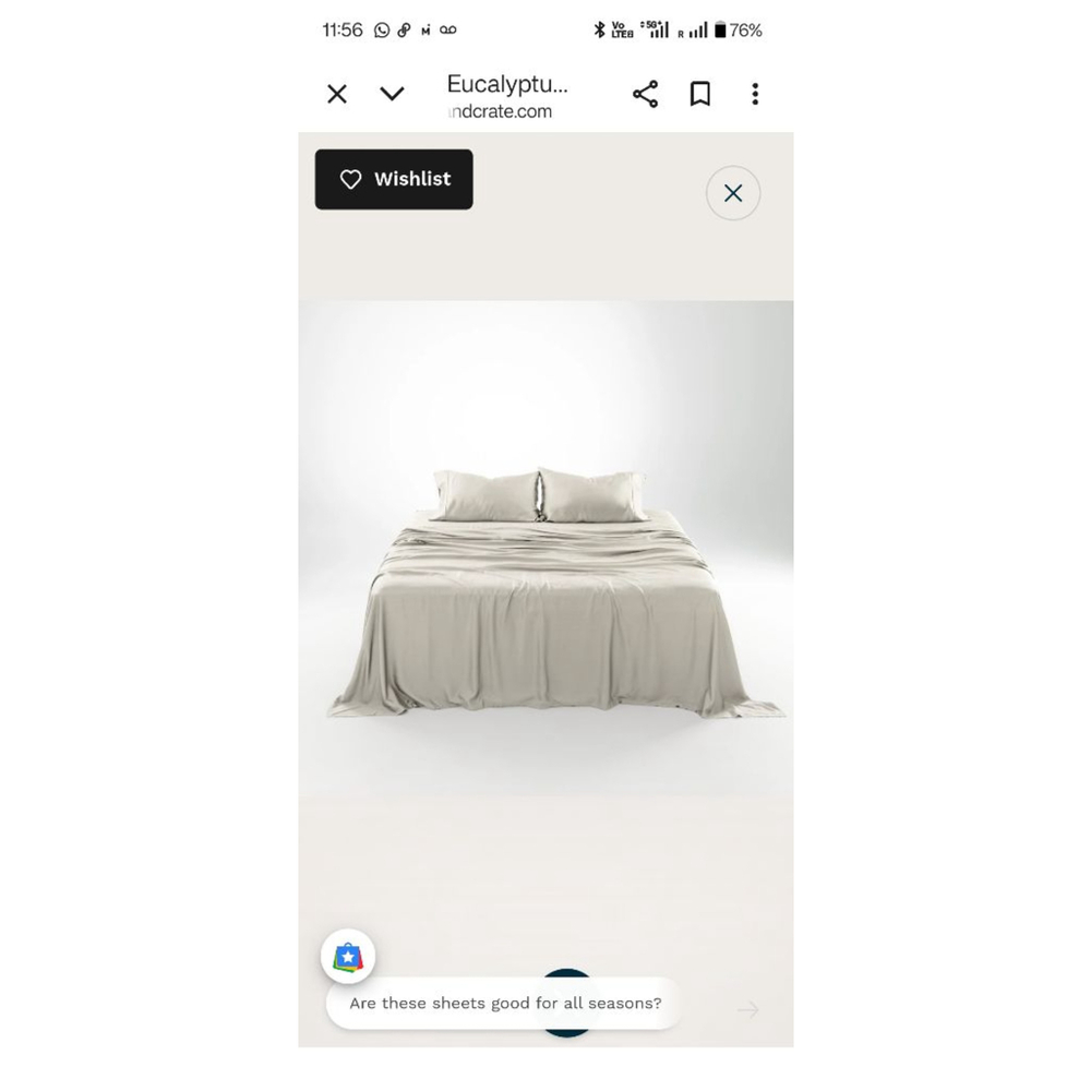 OliveCrate Eucalyptus CALIFORNIA KING Sheet Set–Cooling, Hypoallergenic, Luxury - Picture 4 of 6